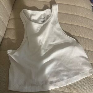 Wild Fable White Fitted Crop Tank Top
